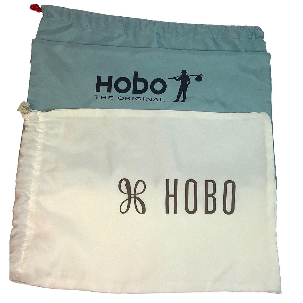 2 HOBO Dust Bags Purse Protectors Blue & Ivory Nice !